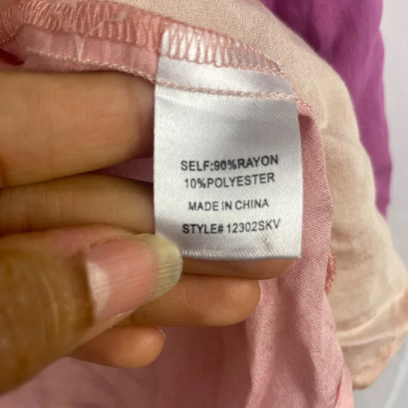 Vestique Pink And Beige Color block Button Down Shirt Size M - Picture 9 of 9